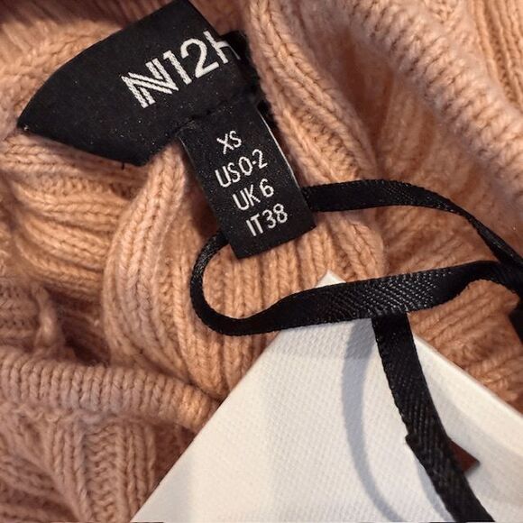 NEW! N12H Gigi Sweater Dusty Rose Mock Neck Shoulder Cut Out Rib Knit Size XS - Picture 7 of 12